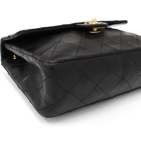 Chanel Chain Shoulder Bag Mini Matelasse Coco Mark Leather Black - Picture 5 of 8